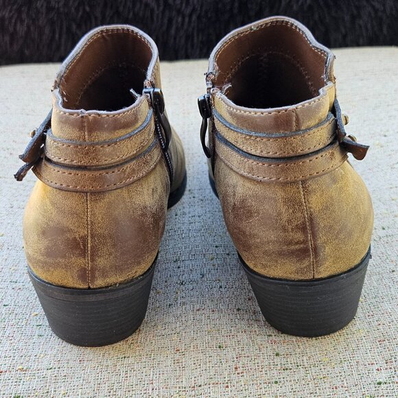 Xappeal Women's Booties Boots Brown Chunky Heeled Rugged Shooties 8 - Picture 7 of 16